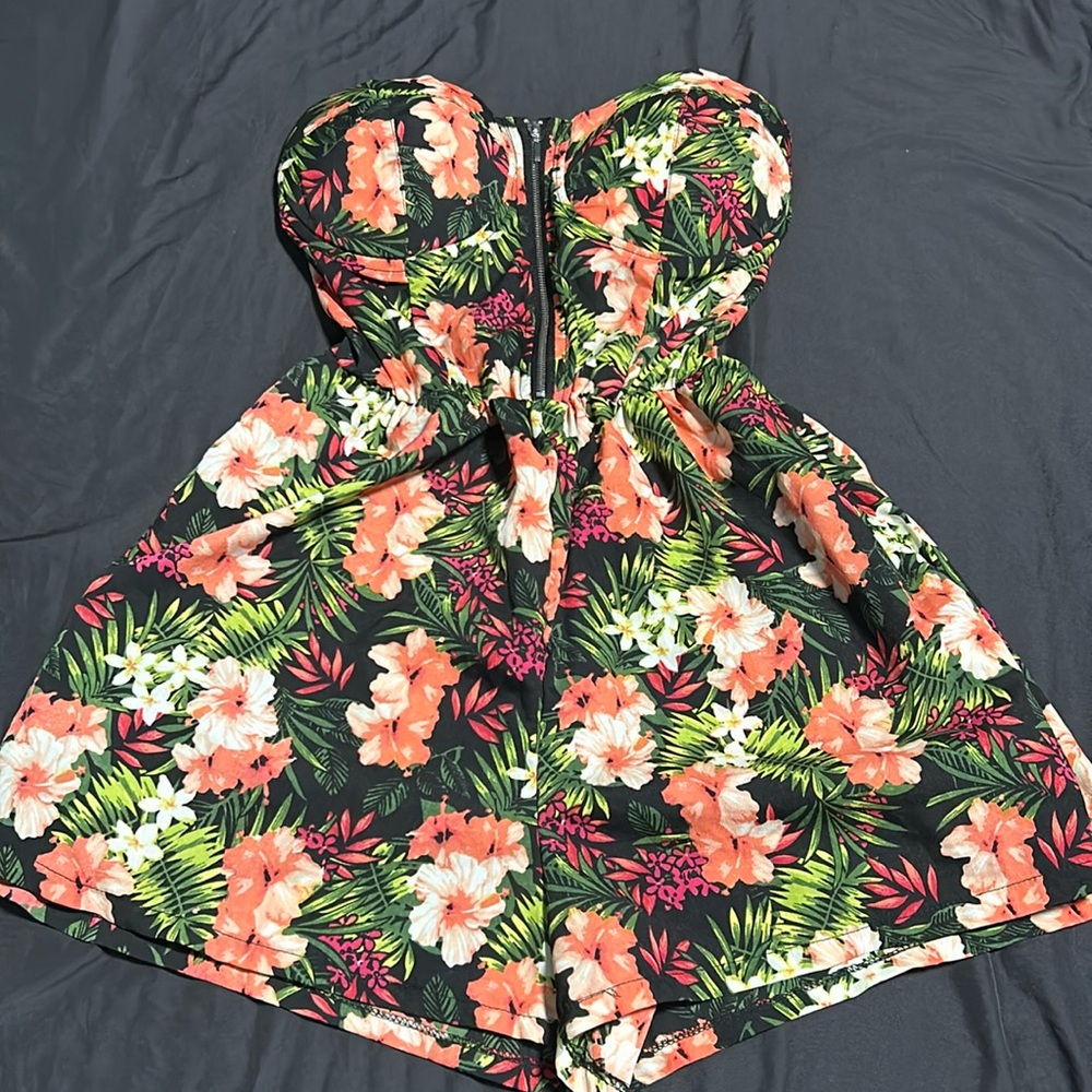 Tropical sleeveless romper